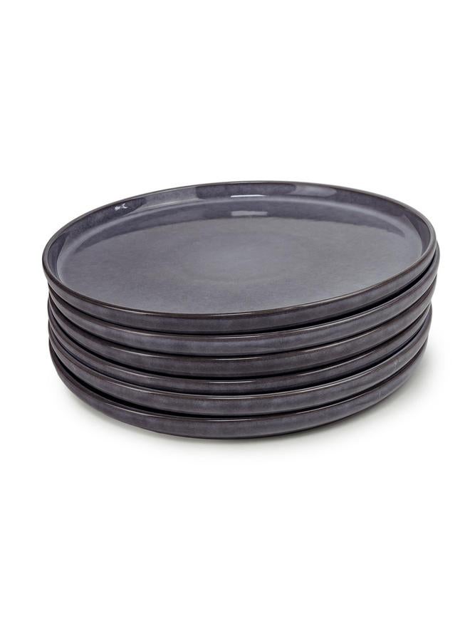 Cuisine Art Set Of 6 -Ayma Stoneware Dinner Plate - 27Cm, Grey - Image 3